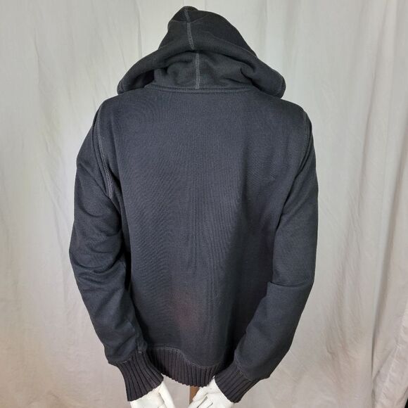 Faded Glory‎ Hooded Zipper Front Black Jacket Size XL - Picture 3 of 9
